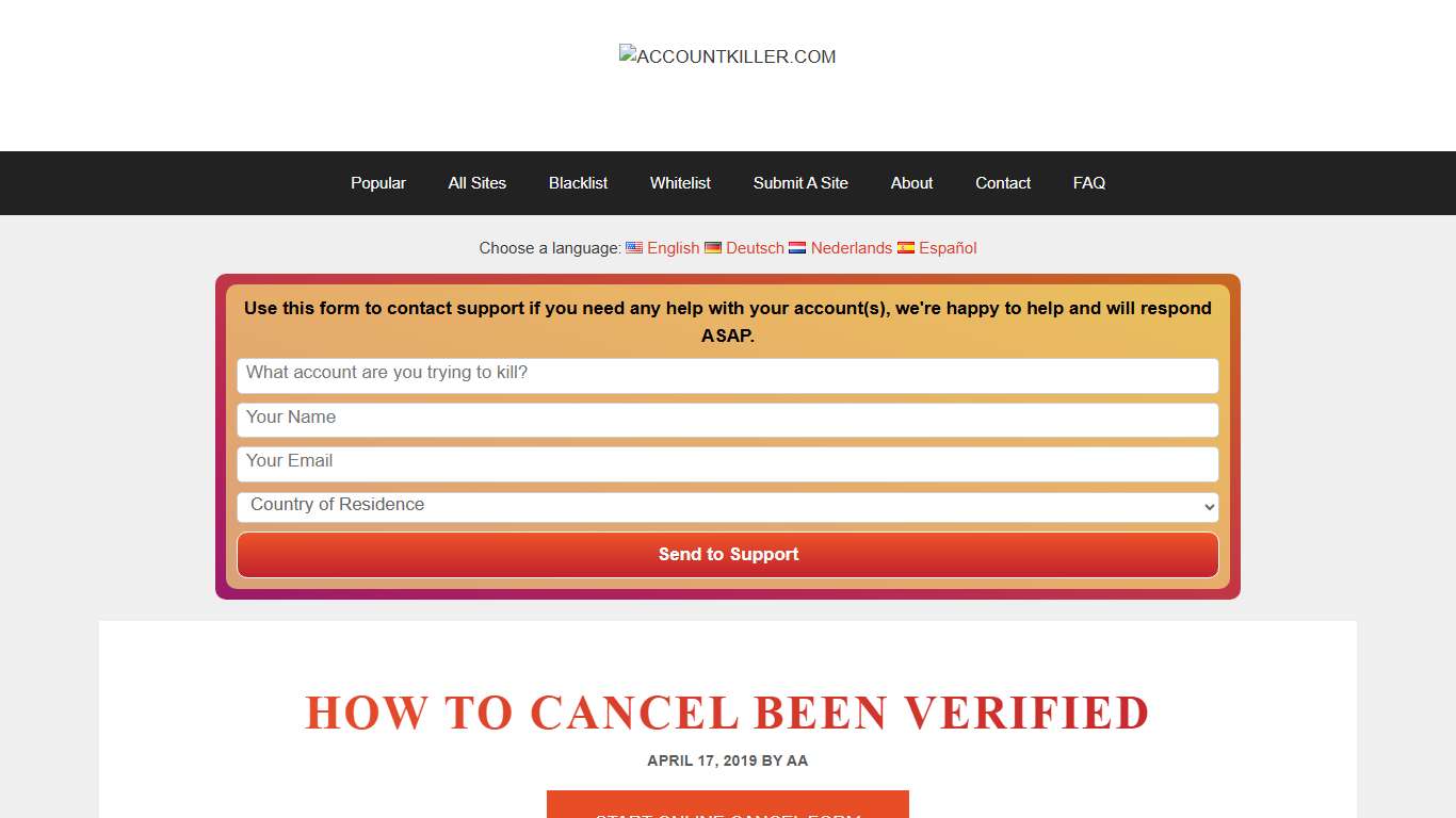 How to Cancel Been Verified - ACCOUNTKILLER.COM